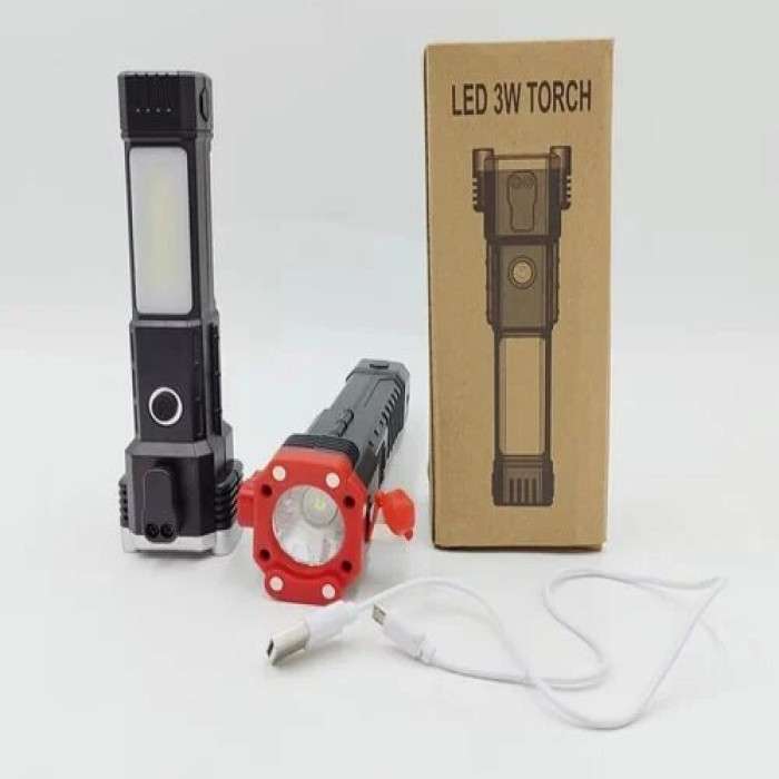 Plastic Rechargeable LED 3W Torch